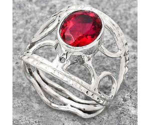 Lab Created Ruby Ring size-9.5 SDR134884 R-1133, 7x9 mm
