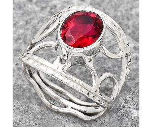Lab Created Ruby Ring size-7 SDR134895 R-1133, 7x9 mm