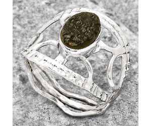 Natural Tektite Rough - Greek Ring size-9 SDR134896 R-1133, 7x9 mm