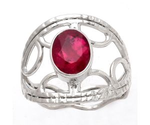 Lab Created Ruby Ring size-7 SDR134898 R-1133, 7x9 mm