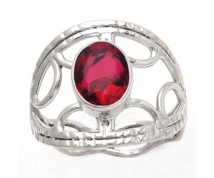 Lab Created Ruby Ring size-7 SDR134906 R-1133, 7x9 mm