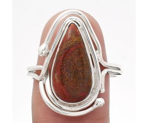 Natural Red Moss Agate Ring size-9.5 SDR134959 R-1451, 9x17 mm