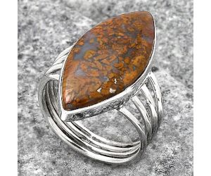 Natural Red Moss Agate Ring size-8 SDR135000 R-1324, 12x26 mm
