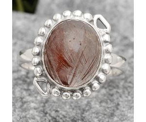 Natural Bronze Rutile Ring size-9 SDR135471 R-1071, 10x12 mm