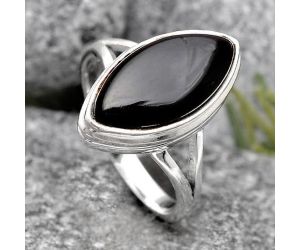 Natural Black Onyx - Brazil Ring size-7.5 SDR136607 R-1008, 8x16 mm
