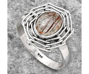 Natural Bronze Rutile Ring size-9 SDR136806 R-1445, 7x9 mm