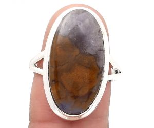 Natural Amethyst Sage Agate - Nevada Ring size-8 SDR136858 R-1008, 12x22 mm