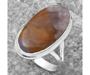 Natural Amethyst Sage Agate - Nevada Ring size-8 SDR136858, 12x22 mm