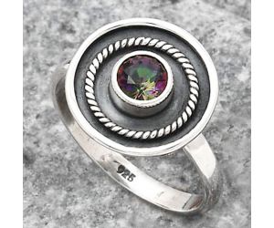 Natural Mystic Topaz Ring size-7.5 SDR136887 R-1439, 5x5 mm