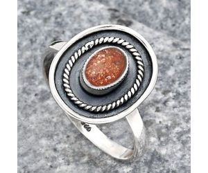 Natural Sunstone - Namibia Ring size-8.5 SDR136892 R-1439, 5x7 mm