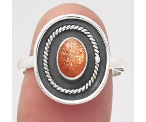 Natural Sunstone - Namibia Ring size-8 SDR136901 R-1439, 5x7 mm