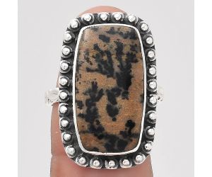 Natural Russian Honey Dendrite Opal Ring size-8 SDR136938 R-1124, 12x22 mm