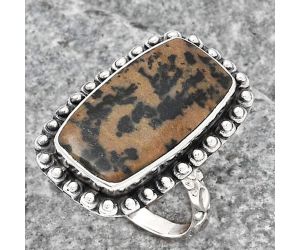 Natural Russian Honey Dendrite Opal Ring size-8 SDR136938 R-1124, 12x22 mm