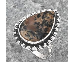 Natural Russian Honey Dendrite Opal Ring size-8 SDR136971 R-1124, 13x20 mm