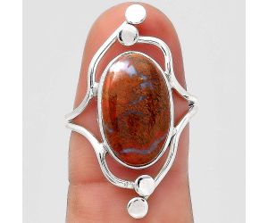 Natural Red Moss Agate Ring size-7 SDR137525 R-1683, 10x16 mm