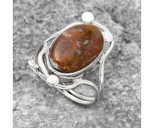 Natural Red Moss Agate Ring size-6.5 SDR137537 R-1683, 10x16 mm