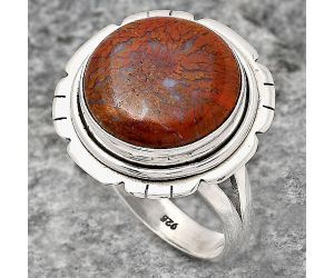 Natural Red Moss Agate Ring size-9.5 SDR137618 R-1342, 14x14 mm