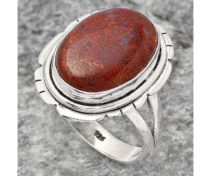 Natural Red Moss Agate Ring size-8 SDR137648 R-1342, 12x16 mm