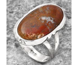 Natural Red Moss Agate Ring size-6.5 SDR137781 R-1657, 11x20 mm