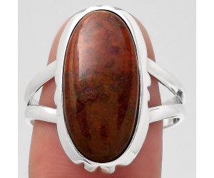 Natural Red Moss Agate Ring size-9.5 SDR137791 R-1657, 10x20 mm