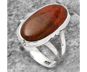 Natural Red Moss Agate Ring size-9.5 SDR137791 R-1657, 10x20 mm