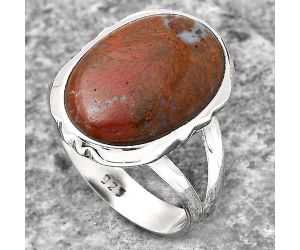 Natural Red Moss Agate Ring size-8 SDR137796 R-1657, 12x17 mm