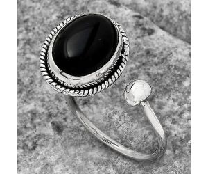 Adjustable - Black Onyx - Brazil Ring size-7.5 SDR138079 R-1562, 10x14 mm