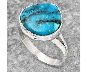 Natural Turquoise Morenci Mine Ring size-8 SDR138289 R-1002, 14x14 mm