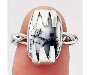 Merlinite Dendritic Opal - Turkey Ring size-8 SDR138388 R-1650, 10x15 mm