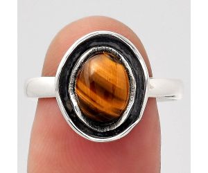Natural Tiger Eye - Africa Ring size-9 SDR138410 R-1468, 7x9 mm