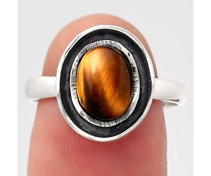Natural Tiger Eye - Africa Ring size-8 SDR138422 R-1468, 7x9 mm