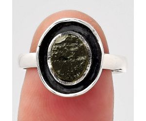 Natural Tektite Rough - Greek Ring size-8 SDR138442 R-1468, 7x9 mm