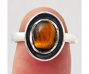 Natural Tiger Eye - Africa Ring size-8 SDR138449 R-1468, 7x9 mm