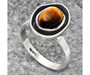 Natural Tiger Eye - Africa Ring size-8 SDR138449 R-1468, 7x9 mm