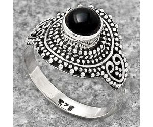 Natural Black Onyx - Brazil Ring size-8 SDR138510 R-1656, 6x6 mm