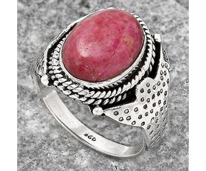 Natural Rhodonite Ring size-8 SDR138649 R-1651, 10x13 mm