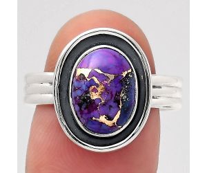 Copper Purple Turquoise - Arizona Ring size-8.5 SDR138844 R-1468, 8x11 mm