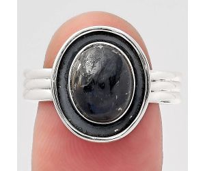 Natural Nuummite Ring size-9 SDR138867 R-1468, 8x10 mm
