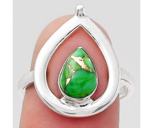 Copper Green Turquoise - Arizona Ring size-7.5 SDR138941 R-1487, 6x9 mm