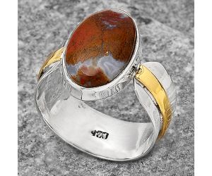 Two Tone - Natural Red Moss Agate Ring size-9 SDR139227 R-1519, 10x15 mm
