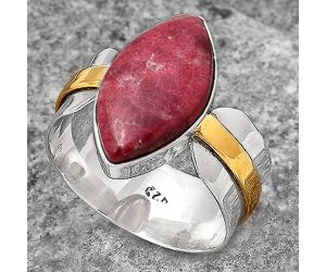 Two Tone - Pink Thulite - Norway Ring size-8.5 SDR139244 R-1519, 9x18 mm
