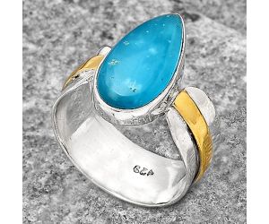 Two Tone - Natural Smithsonite Ring size-6.5 SDR139252 R-1519, 8x16 mm