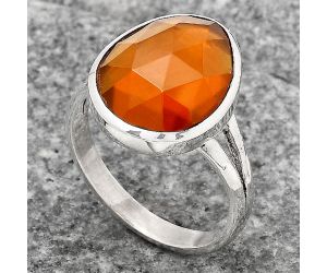 Faceted Lab Created Padparadscha Sapphire Ring size-8.5 SDR139610 R-1002, 12x15 mm