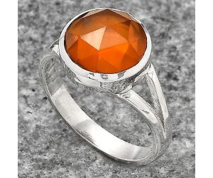 Faceted Lab Created Padparadscha Sapphire Ring size-7 SDR139615 R-1002, 10x10 mm