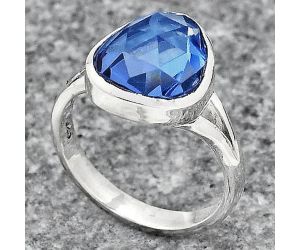 Faceted Lab Created Tanzanite Ring size-7 SDR139722 R-1005, 10x12 mm