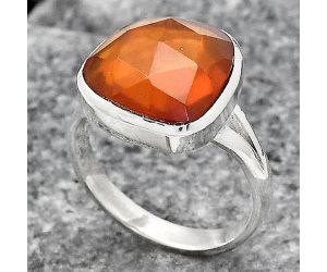 Faceted Lab Created Padparadscha Sapphire Ring size-7 SDR139749 R-1005, 14x14 mm