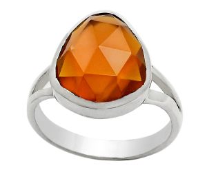 Faceted Lab Created Padparadscha Sapphire Ring size-7.5 SDR139750 R-1005, 12x14 mm