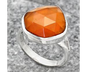 Faceted Lab Created Padparadscha Sapphire Ring size-7 SDR139786 R-1005, 15x16 mm