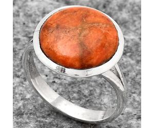 Natural Red Sponge Coral Ring size-8.5 SDR139842 R-1005, 14x14 mm
