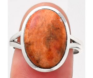 Natural Red Sponge Coral Ring size-8.5 SDR139949 R-1005, 12x16 mm